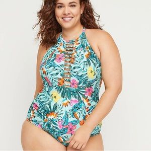 Swim by Cacique full bathing suit Lane Bryant Flamingo 🦩 size 14